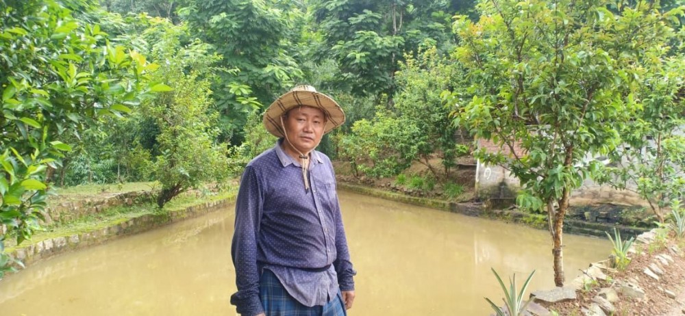 SY Lotha at his farm in Chukitong town under Wokha district on July 14. (Morung Photo)